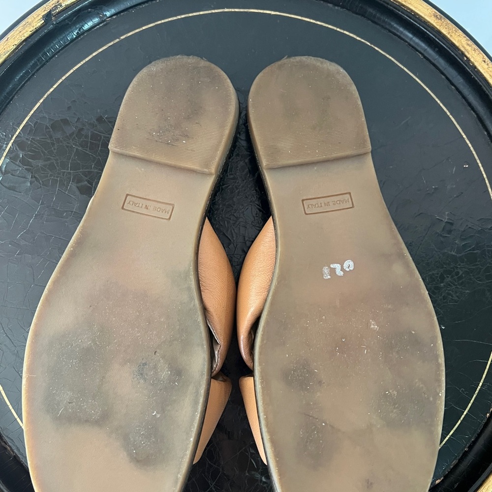 Mila Paoli leather crossed strap slides, 9, made in Italy, EUC - Picture 7 of 10